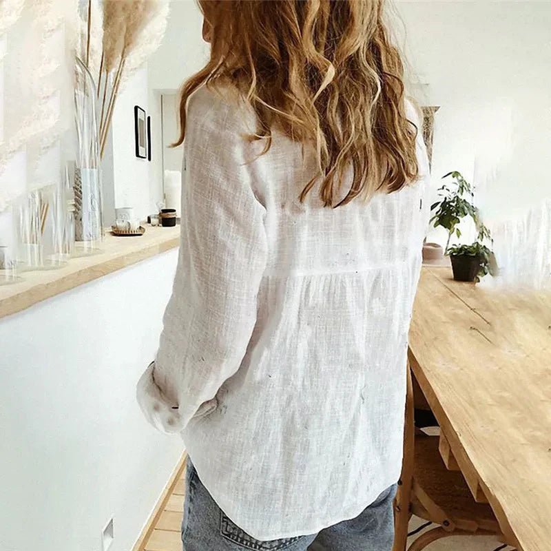 Casual Cotton Line Blouse